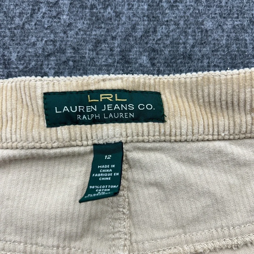 Ralph Lauren LRL‎ Jeans Womens 12 Khaki Classic Bootcut Corduroy Beige